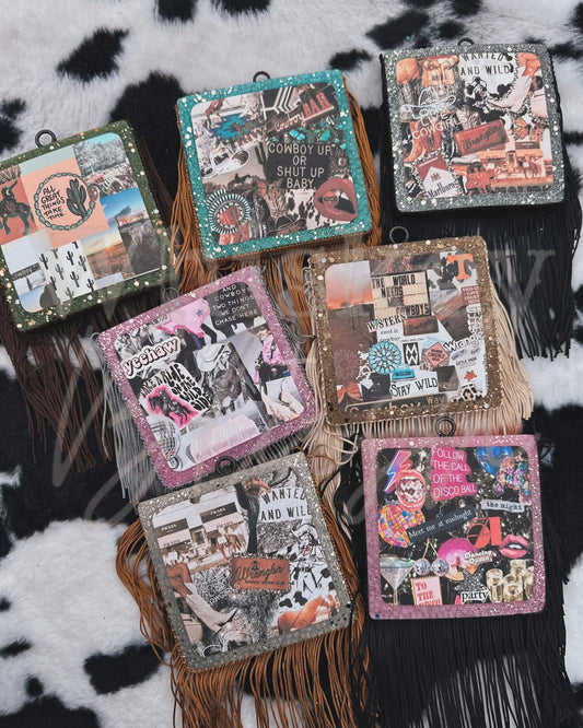 TLB square cardstock grab bag- cowgirl collages