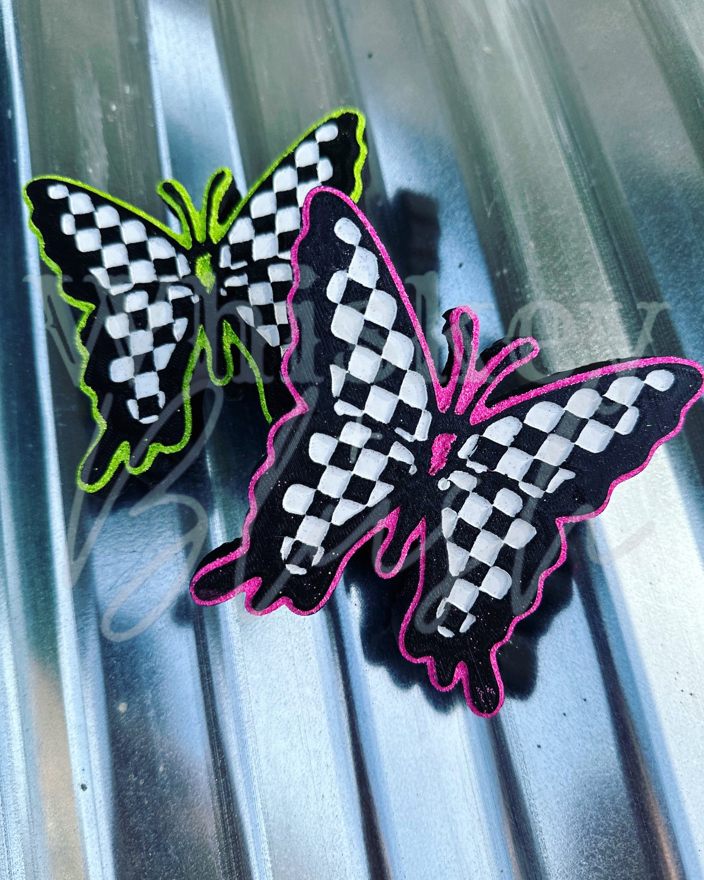 Checkered butterfly freshie