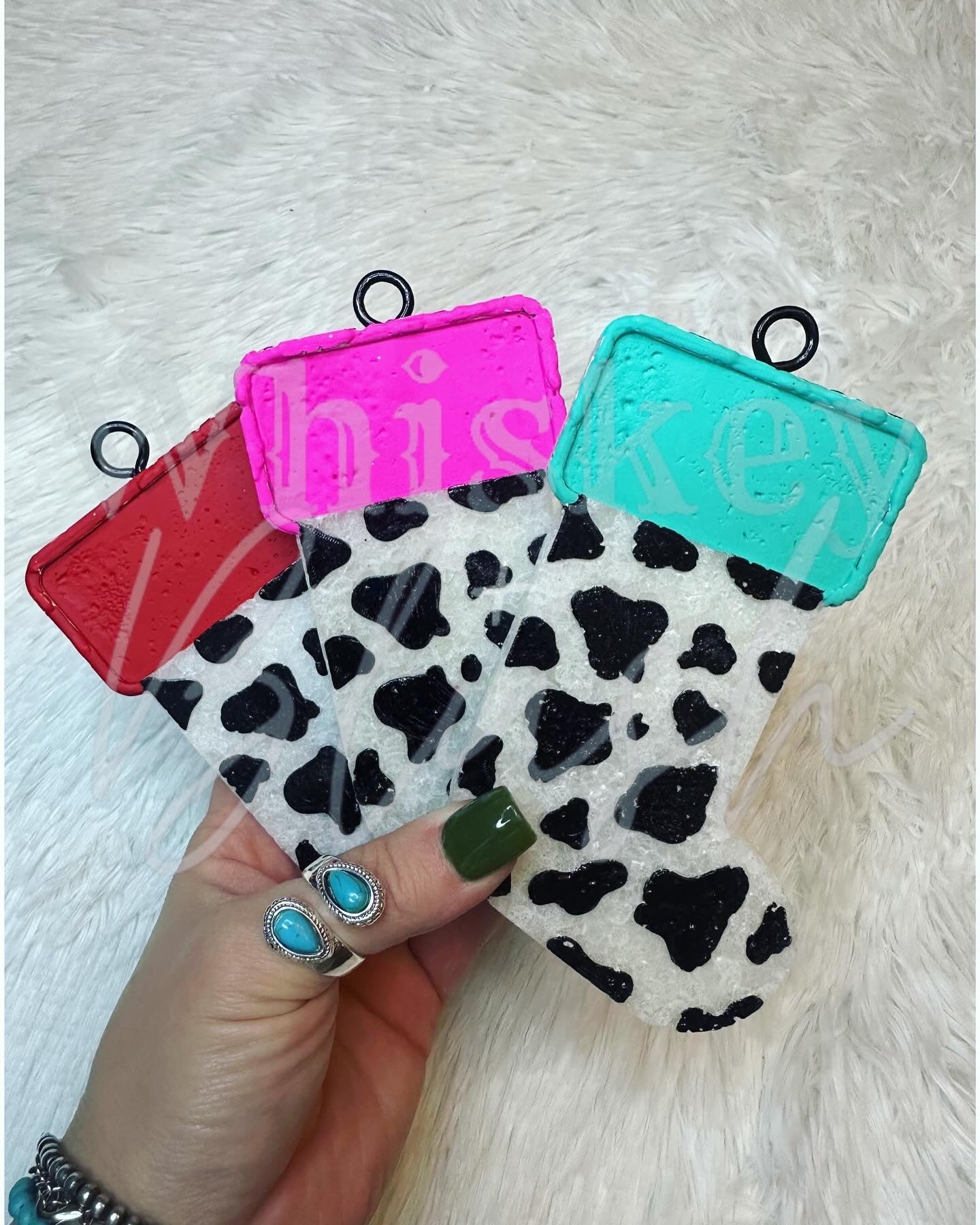 Cow print stocking freshie